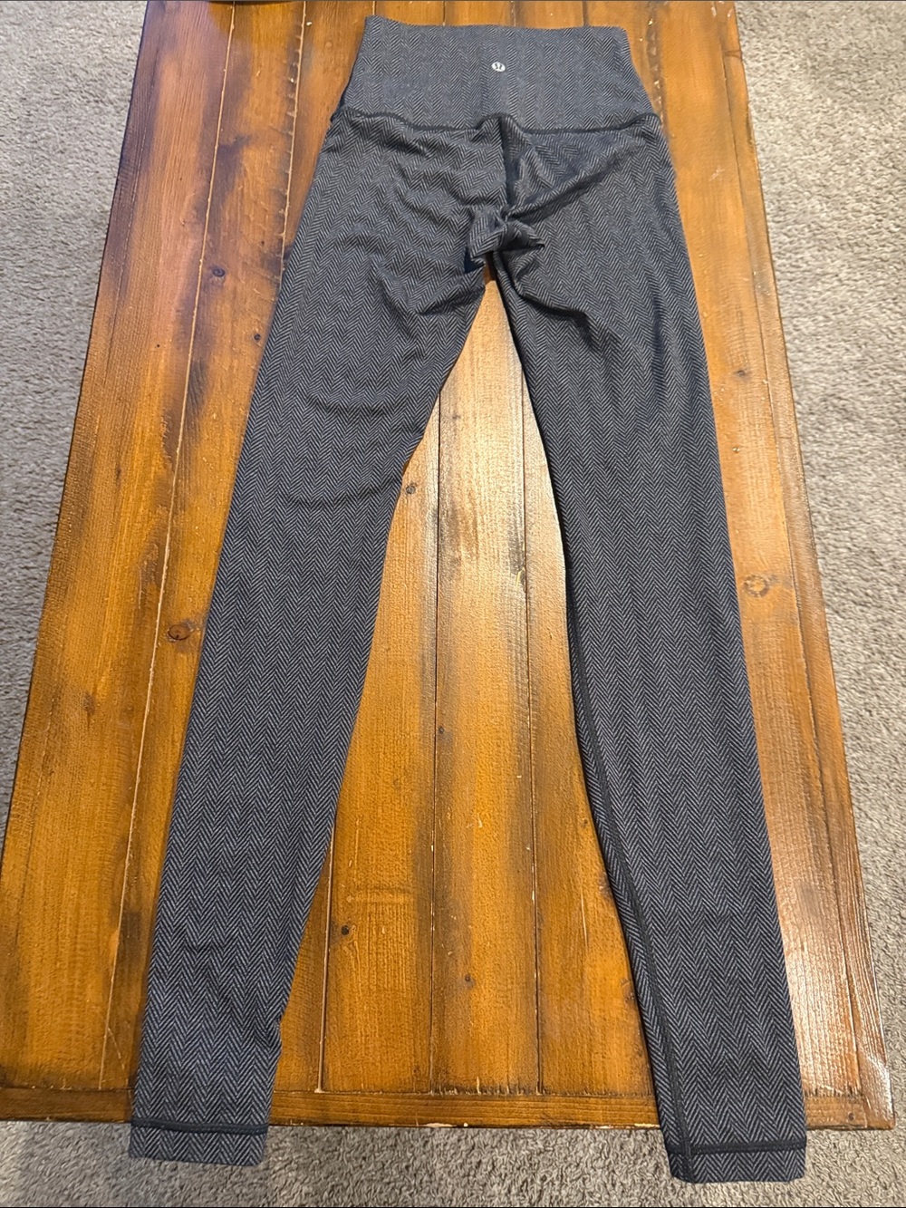 lululemon athletica Dark Gray Herringbone Leggings - Picture 1 of 3